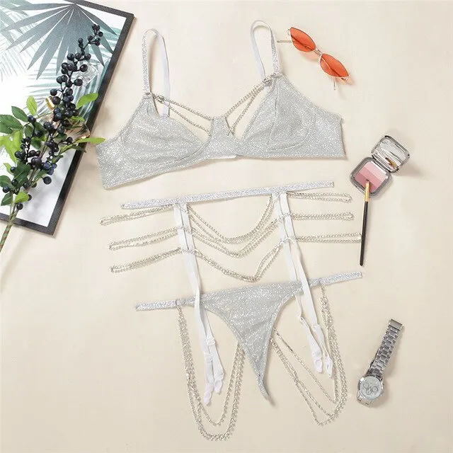 Women Sexy Lace Set Bra and Brief Sets Sissy Lingerie Shiny Babydoll High Waist Thong Underwear Nighties Sexy Hot Erotic